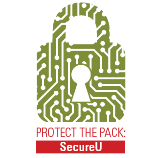 The logo for protect the pack: secure U.