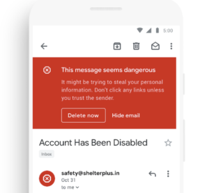 Gmail's new red warning alert for suspicious email