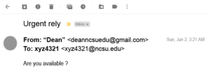 Phishing email 