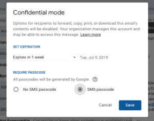 Screenshot of Confidential Mode