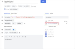 Location changes in Google Calendar Events