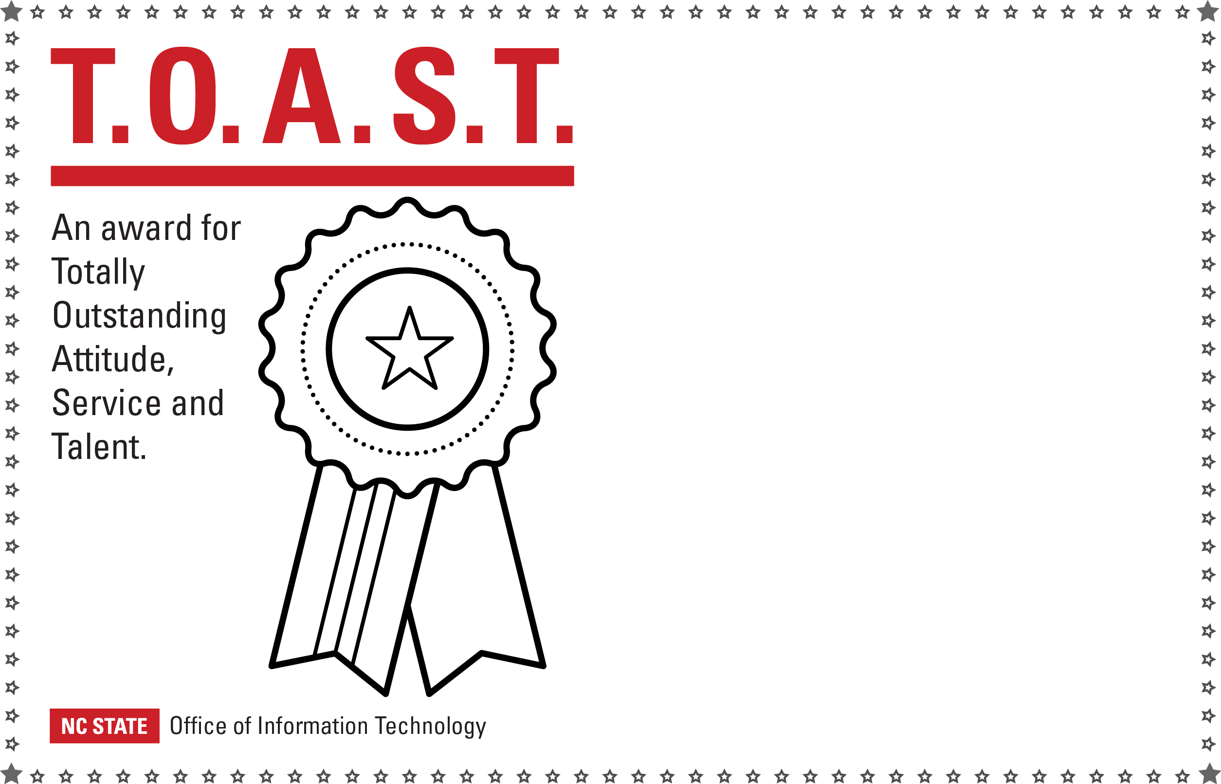 TOAST award with ribbon image