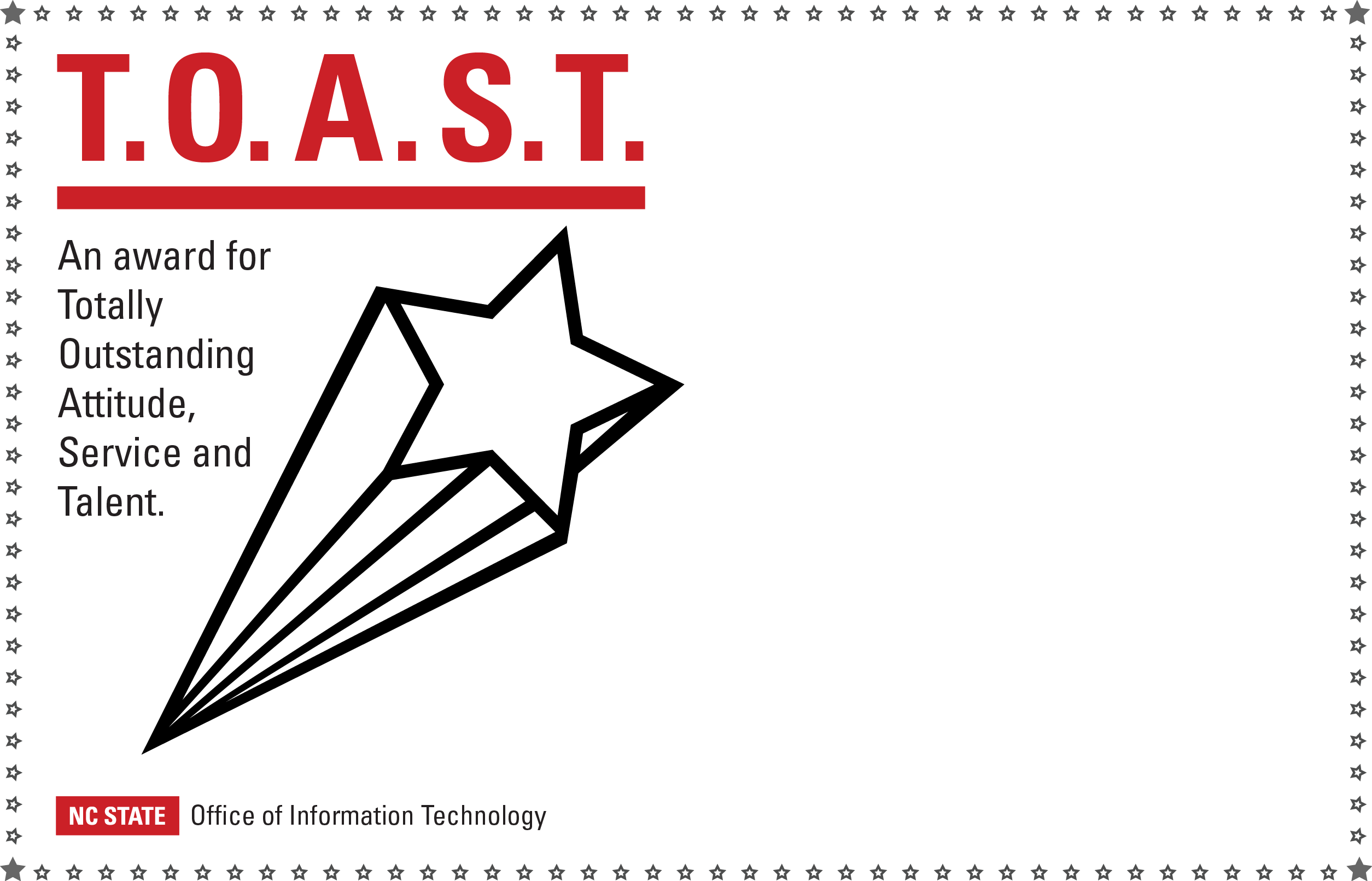 TOAST award with star image