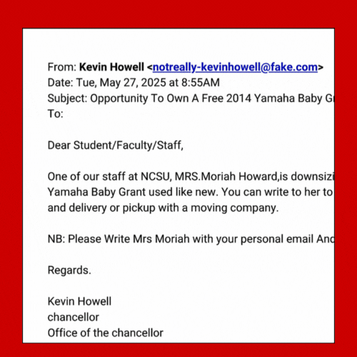 A gif shows a phishing email that appears to come from the chancellor. The gif then says, "Think you know the sender? Think again. Verify the email address."